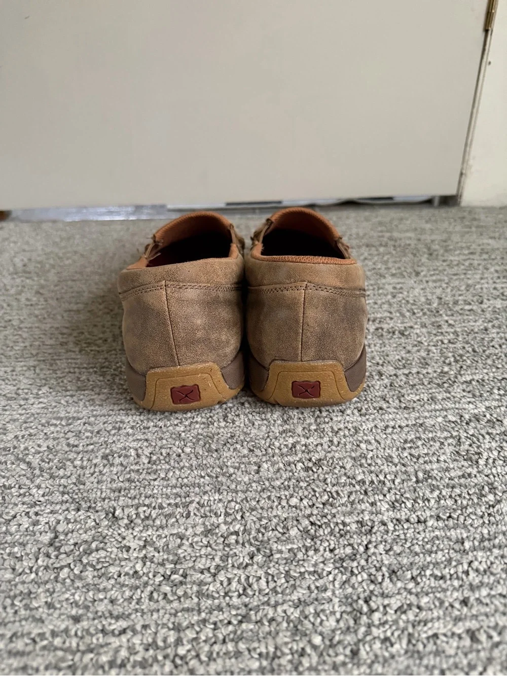 Twisted X Brown Floral-Tooled Slip-On Loafers